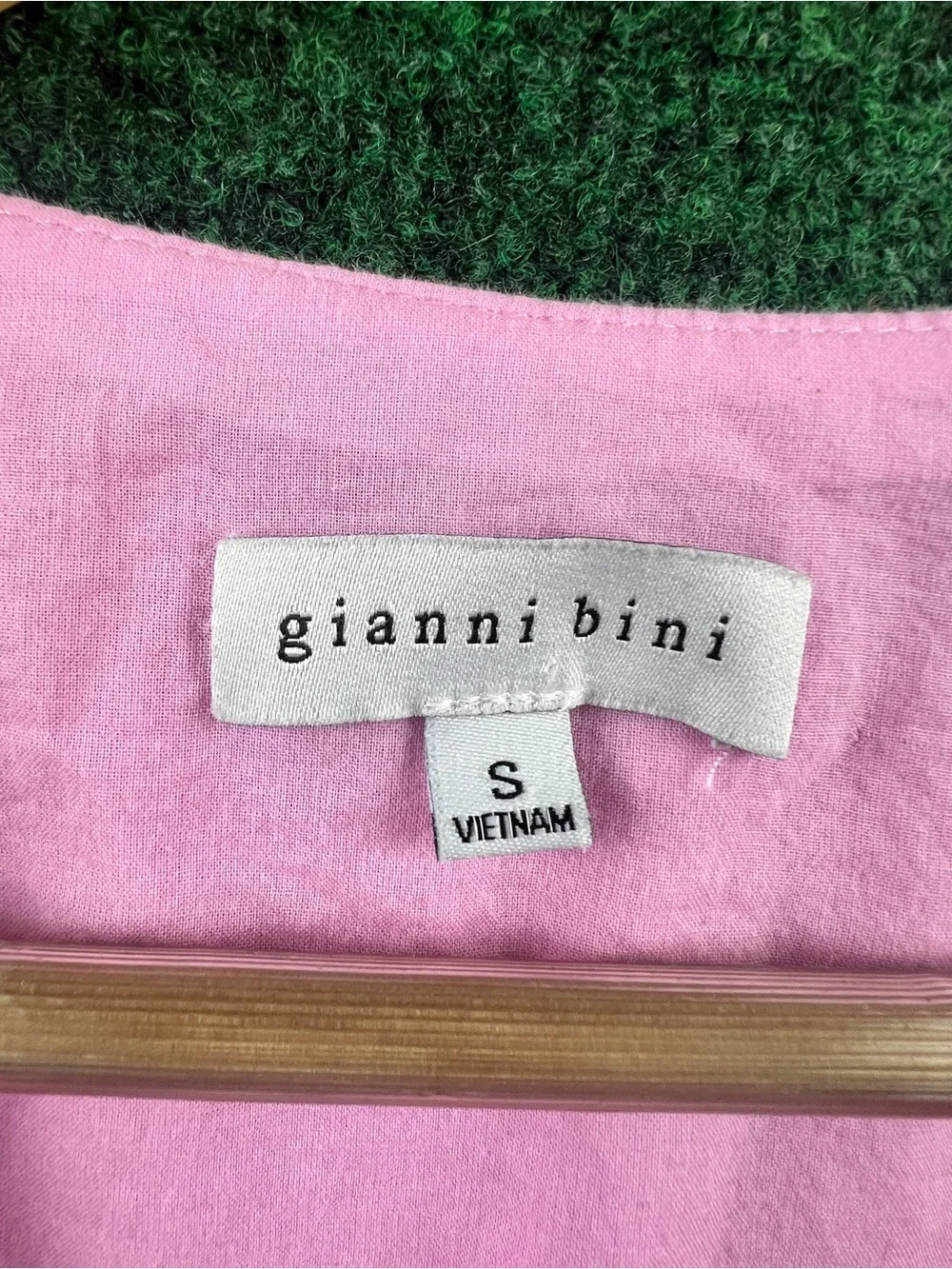 Gianni Bini Pink Wrap-Tie Tiered Dress with Balloon Sleeves (SKU#20021)
